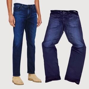 AG Adriano Goldschmied Everett Slim Straight Jeans 33x34 Dark Wash Denim